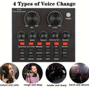 Kit de equipo para podcast, incluye micrófono BM800 y tarjeta de sonido V8, convertidor de voz, interfaz de audio, ideal para grabar, cantar, streaming y videojuegos