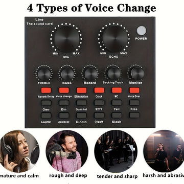 Kit de equipo para podcast, incluye micrófono BM800 y tarjeta de sonido V8, convertidor de voz, interfaz de audio, ideal para grabar, cantar, streaming y videojuegos