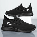 Zapatillas casuales transpirables para hombre - Ligero, antideslizante, con diseño trenzado sólido - Negro, ideal para aventuras al aire libre y entusiastas del fitness, calzado deportivo | Aspecto deportivo | Parte superior de malla transpirable, tejida