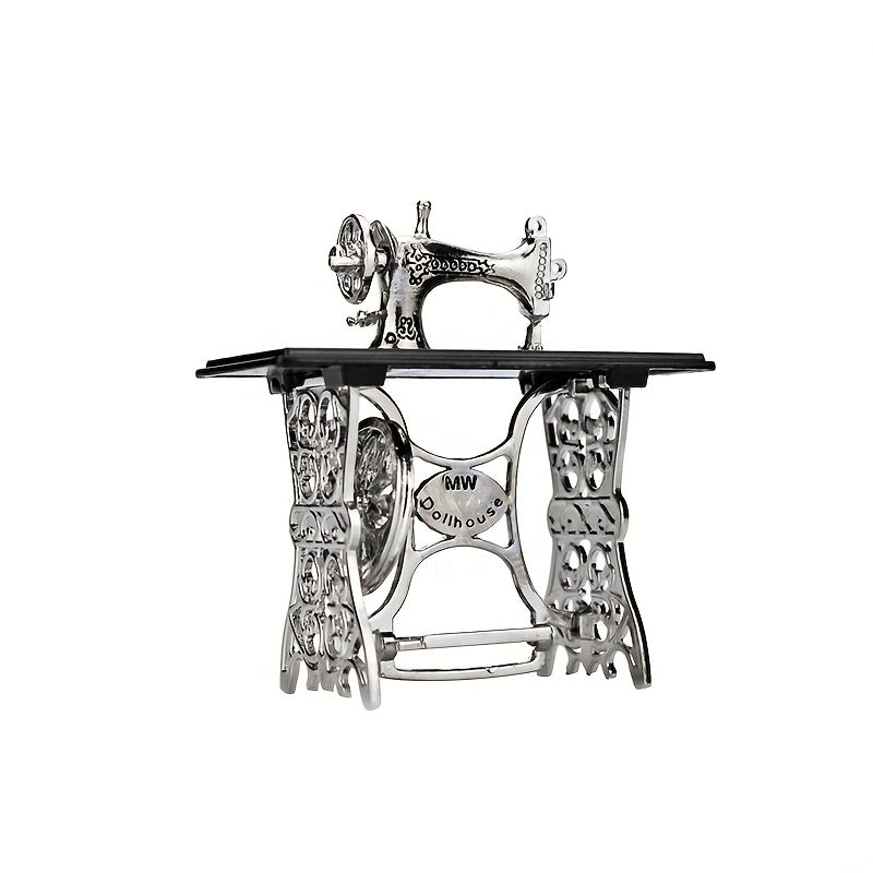 1pc Adorno Vintage de Mini Máquina de Coser de Metal, Coleccionable Decorativo para Uso Interior y Exterior, Creativo, Adornos de Colección