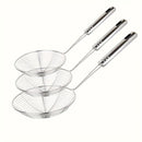 3 Piezas de Espumadera de Acero Inoxidable con Mango, Cuchara Ranurada Multiusos para Freír y Cocinar, Filtro de Aceite para Air Fryer, Accesorio para Fríjidor