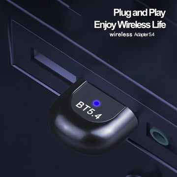 Adaptador inalámbrico 5.4, adaptador BT 5.4, adaptador USB inalámbrico, transceptor BT 5.4, adaptador inalámbrico RTL 5.4, compatible con sistemas Windows 8.1/10/11, plug and play sin necesidad de controladores, permite conexión simultánea de múltiples d