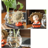 1pc Jarrón Hidropónico de Zanahoria Verde, Jarrón de Vidrio Transparente para Arreglo Floral para Decoración de Sala de Estar, Oficina y Escritorio, Adorno para el Hogar