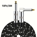 Cable de Guitarra Eléctrica Pro de 10 pies - Cables de Instrumento para Guitarra Eléctrica, Bajo Eléctrico, Mandolina Eléctrica, Audio Profesional con Conectores de Ángulo Recto a Recto de 1/4, Color Negro, Transmisión de Sonido Duradera y Sin Ruido