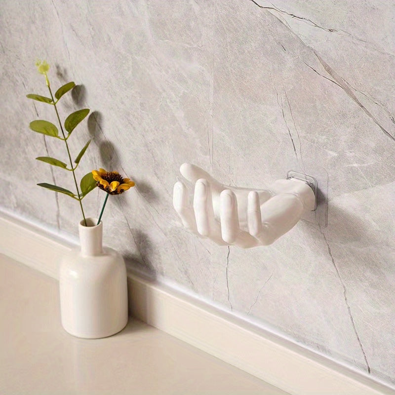Gancho en forma de mano de 1 pieza, Gancho de Pared sin Perforaciones y Sin Rastro, Gancho Duradero para Llaves, Sombreros, Toallas, Artículos de Aseo, Gancho Autoadhesivo para la Casa para Objetos Varios, Organizador Doméstico para Baño, Dormitorio, Hog