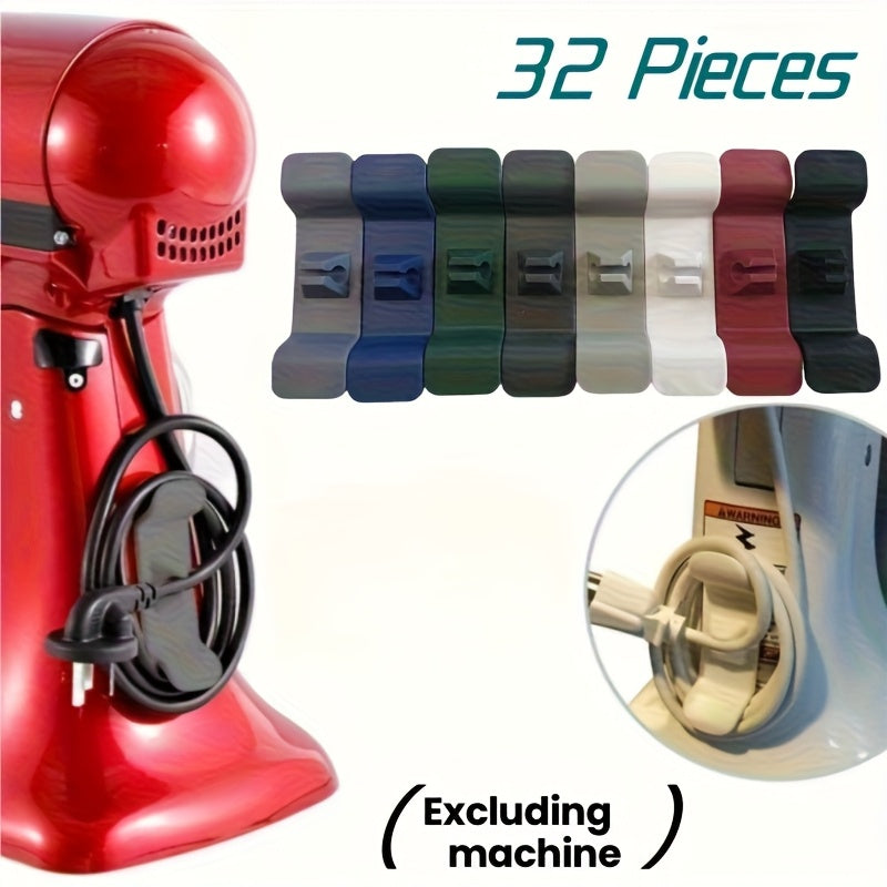 32 piezas, organizador de cables de electrodomésticos de cocina mejorado, pegado, organizador de cables de electrodomésticos, envolvente de cables para electrodomésticos de cocina, batidor, cafetera, olla a presión.