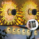 2 luces solares para paredes - Diseño floral metálico IP65 con función automática de crepúsculo a amanecer, batería, montaje semienterrado para exteriores de la casa, puerta principal y iluminación de senderos de jardín, luces solares para exteriores, il