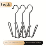 Conjunto de 3 Piezas de Estante para Secar Zapatos en Forma de U de Acero Inoxidable - A Prueba de Viento, Secado Rápido, Ahorro de Espacio con Ganchos Montados en la Pared para Uso Exterior e Interior, Ventilación Vertical para Secado, Estante de Secado