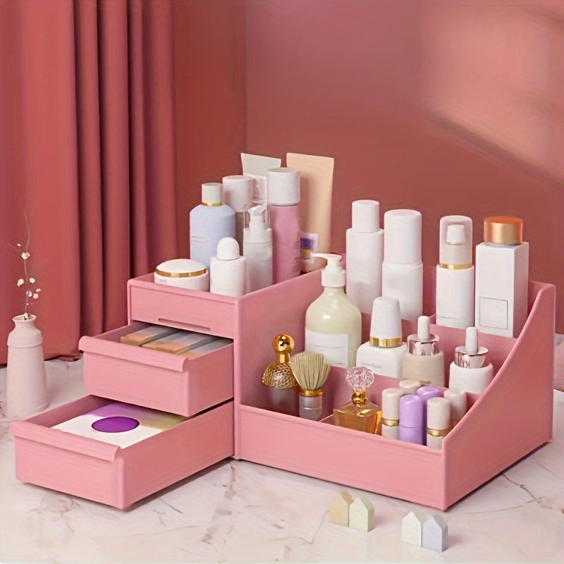 Organizador de Cajón Práctico y de Gran Capacidad para Cosméticos y Cuidado de la Piel - Solución de Almacenamiento Ajustable y Multiusos para Esenciales de Baño