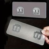 2pcs Soportes Adhesivos para Estante de Pared - Instalación Fácil Sin Taladro, Plástico Transparente Duradero, Accesorios de Almacenamiento Montados en la Pared Estilo Contemporáneo para Organización del Hogar y Oficina, Diseño Moderno de Ganchos Utilita