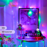 Extensión Luz LED Lineal 400 Luces 24m Cable Transparente 1493