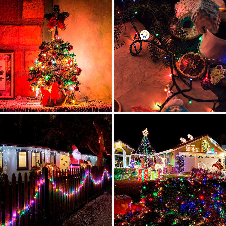 Extensión Luz LED Lineal 100 Luces 7.5m Cable Verde Multicolor 1433