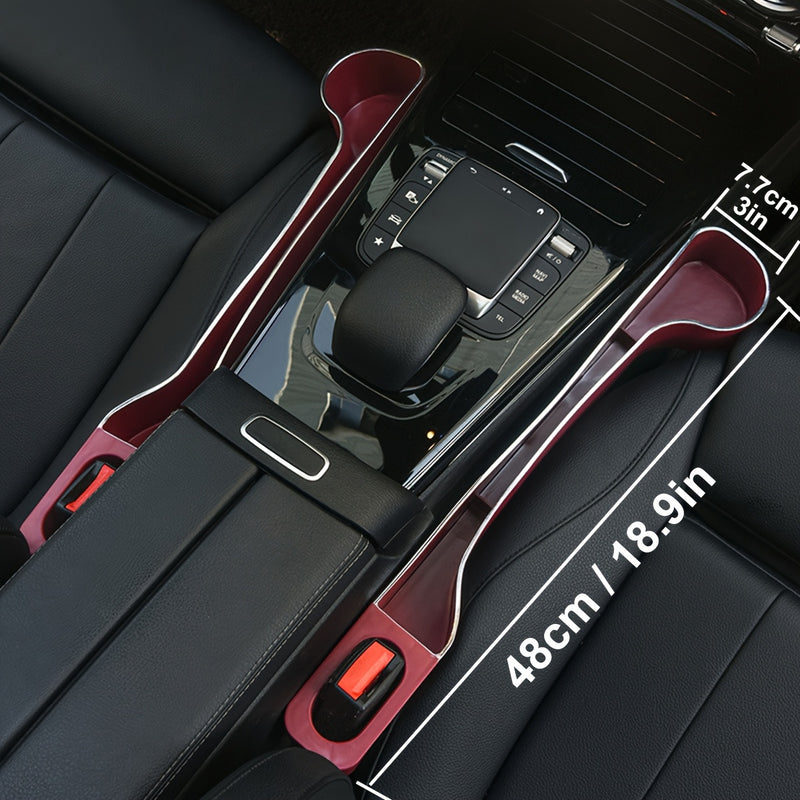 SEG Direct 2 Piezas Organizador de Espacio para Asientos de Auto con Portavasos y Diseño de Almacenamiento, Compartimento Lateral del Reposabrazo para un Interior Limpio y Ordenado, Accesorio Multifuncional para Coche