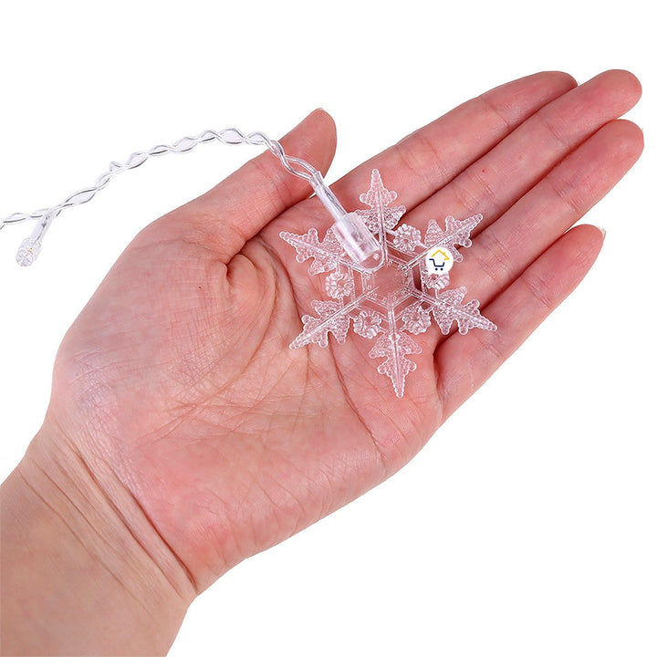 Luces Led Copos De Nieve 6 M Extensión Cortina Luz Navidad Blanco 2085