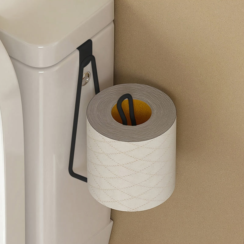 Soporte para Papel Higiénico de Hierro Forjado Montado en la Pared - Fácil de instalar sin taladro, diseño que ahorra espacio, para almacenamiento de papel higiénico, multiusos