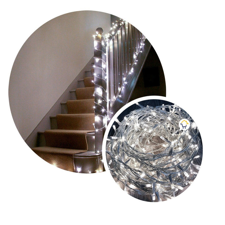 Extensión Luz LED Lineal 400 Luces 24m Cable Transparente 1491