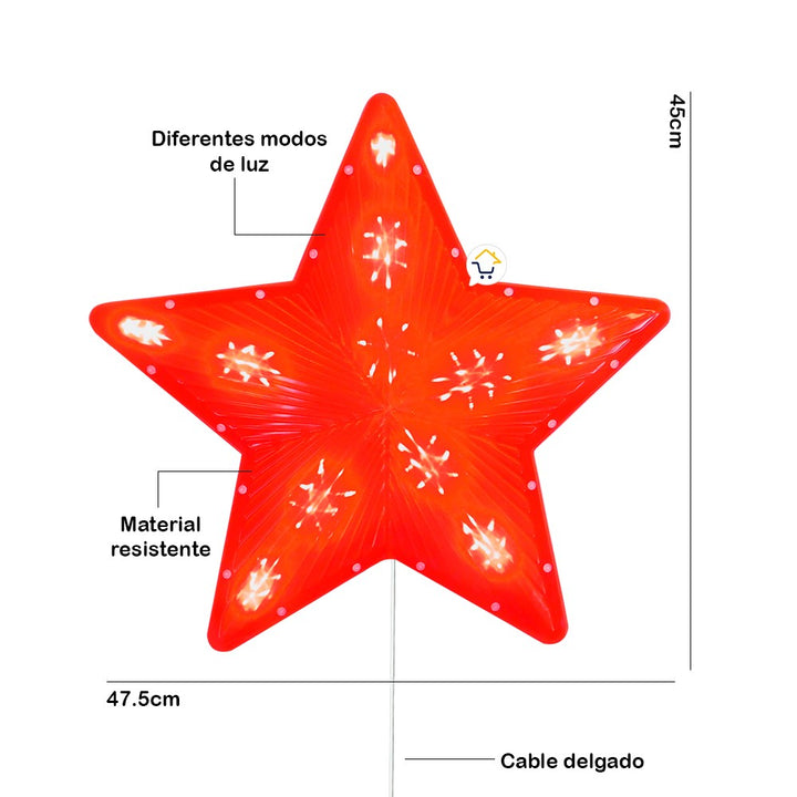 Estrella Luz LED Grande Ventana Puerta Navidad 2295RO