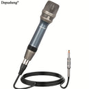 Micrófono vocal dinámico profesional DEPUSHENG C90 - Micrófono dinámico cardioid unidireccional con bobina móvil, interruptor ON/OFF, cable de audio XLR de 177 pulgadas y conector de 1/4" para grabación, canto, karaoke, grabación de voz, diseño elegante