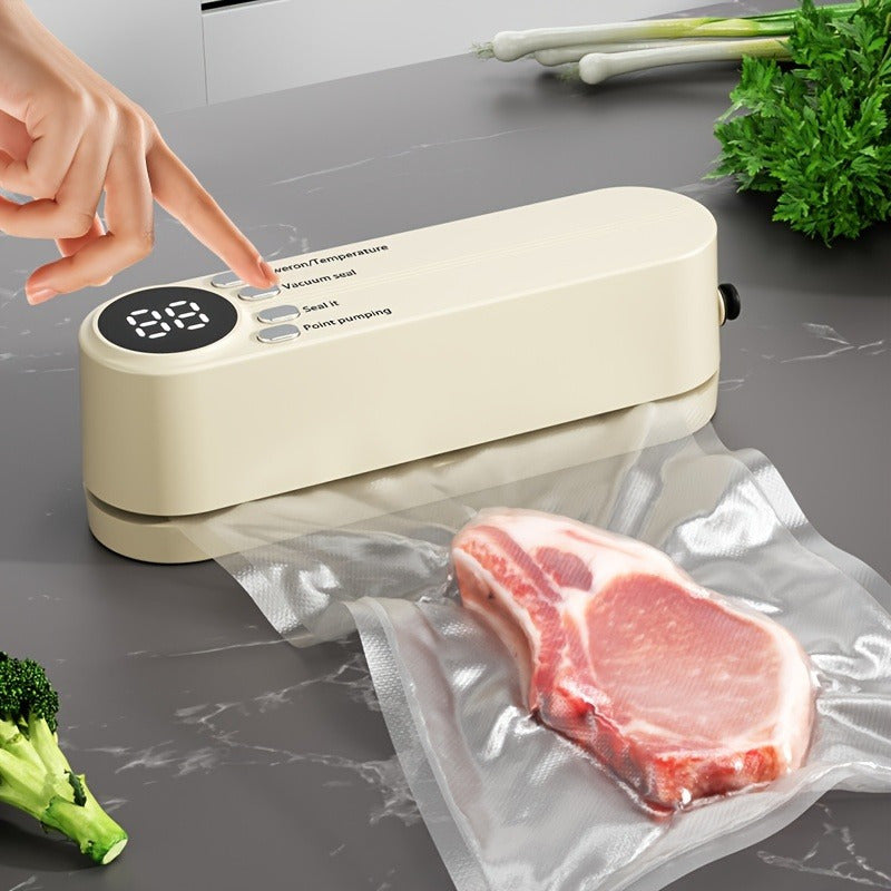 Una selladora de vacío, máquina de sellado de alimentos multifuncional automática, portátil, recargable por USB, perfecta para regalar en 10 festividades importantes como Navidad, Halloween, Día de San Valentín, etc., con un sistema de sellado de snacks