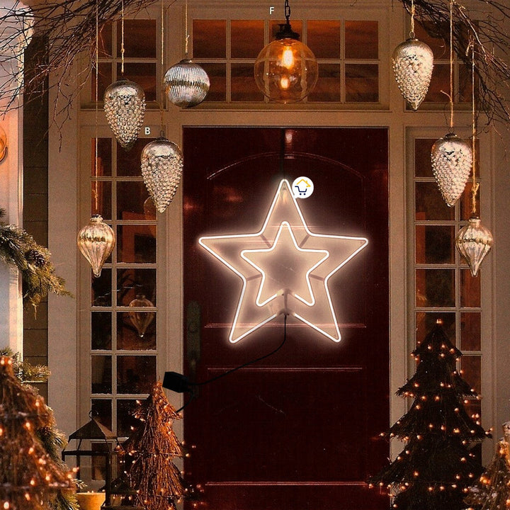 Estrella Luz Neón 5 Puntas Ventana Puerta Navidad 2202