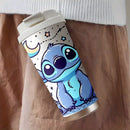 Taza de viaje de acero inoxidable Stitch de 18oz - Aislamiento de doble capa, Diseño de dibujos animados lindo, Ideal para bebidas calientes y frías, Perfecto para uso en coche, Taza de viaje para café