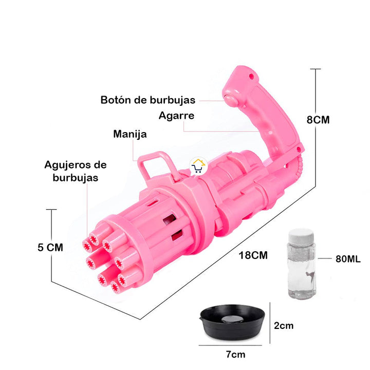 Pistola Ametralladora Lanza Burbujas Juguete Para Niños JMC0583B
