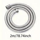 1pc Manguera de Ducha de Acero Inoxidable Flexible - 1.5m/2m/3m, a Prueba de Explosiones con Acabado Metálico Electrochapado, Instalación Fácil en Pared, Forma Redonda - Perfecta para Cabezales de Chorro de Lluvia, Rociador de Ducha