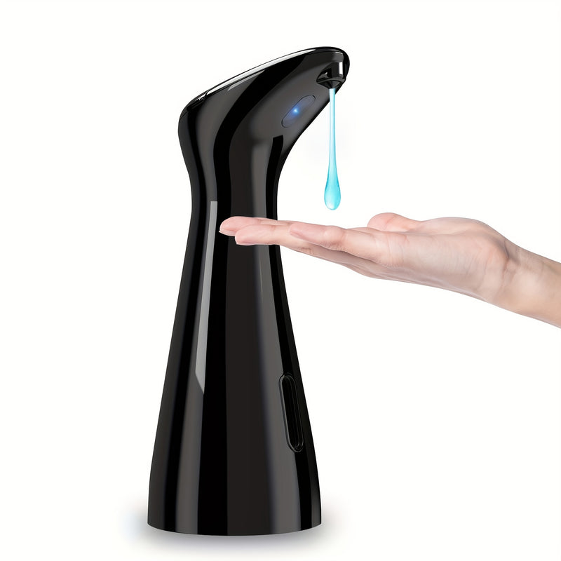 Dispensador automático de jabón negro elegante, sin contacto, para montar en pared o colocar en mostrador, ideal para baño, cocina u oficina, funciona con baterías, sin fragancia