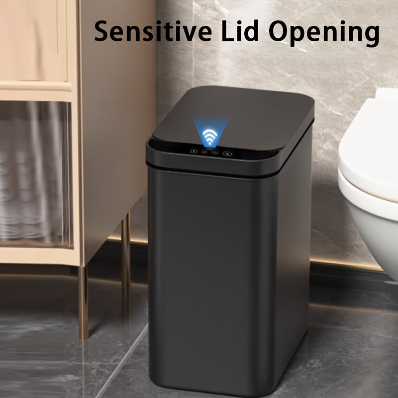 EANE Papelera inteligente con batería, cierre automático con sensor, montaje en pared, papelera automática completa para baño y sala de estar, funcionamiento ≤36V - Sin batería
