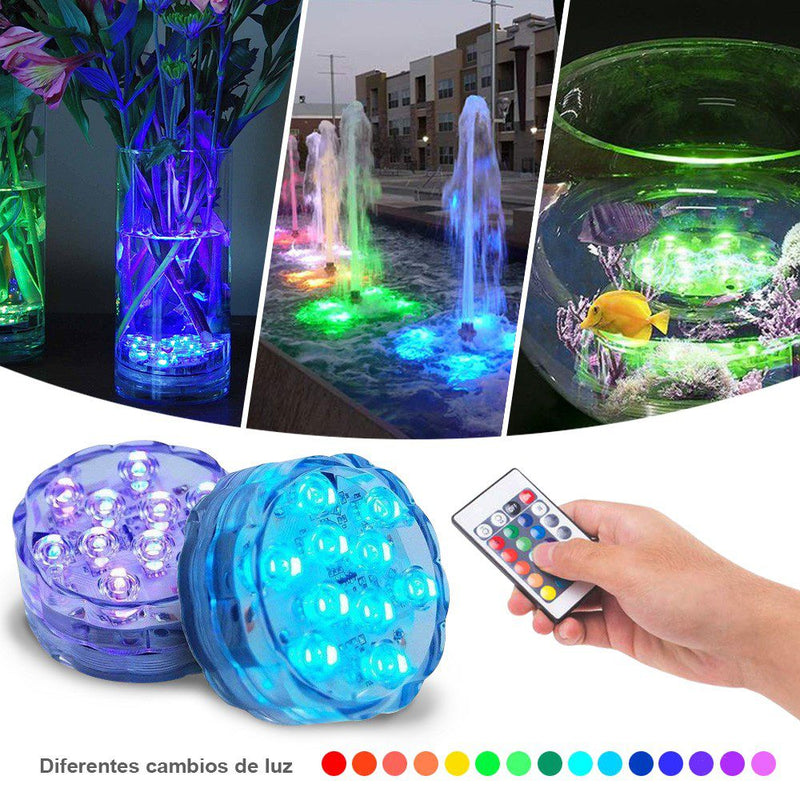Luz LED Sumergibles Agua Piscinas Control Remoto Luces Multicolor ZTX-015