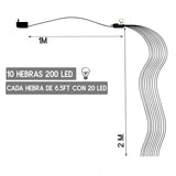 Luz Cascada Micro LED Para Árbol 200 Luces 2 M Ramo Navidad YX200TB
