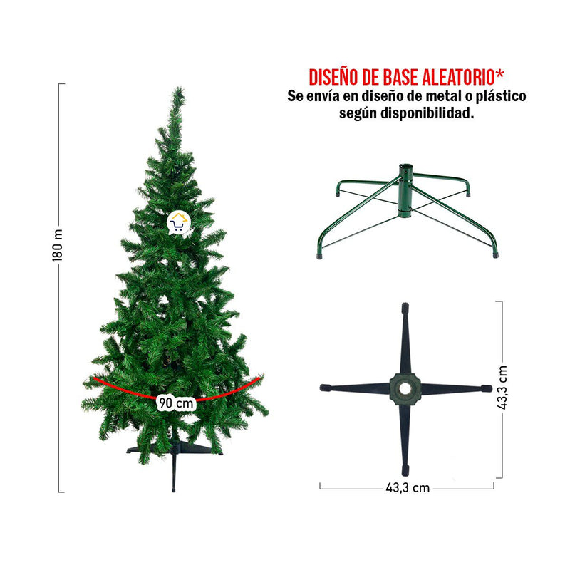 Árbol Navidad 1.80 m Estrella Y Nieve Spray 700 Ramas S34D
