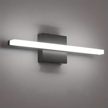 Barra de luz moderna para tocador de baño de 16 pulgadas, 9W, aplique de pared con pantalla de acrílico, luz blanca fría 6000K, montaje semiempotrado, base de metal, incluye hardware de instalación - Ideal para iluminación de baño, luz para tocador | Ilu
