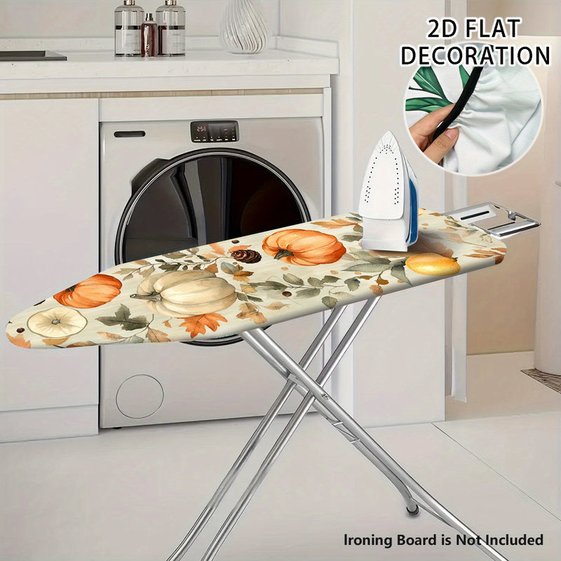 2D Plano, Diseño de Calabazas, Hojas, Acornos, Cubierta de Tablero de Planchar, Cubierta de Polvo de Tablero de Planchar Lavable, Fácil de Instalar, Se Ajusta a la Mayoría de Tableros de Planchar de Tamaño Estándar, Accesorios de Planchar, Decoración de
