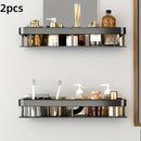 2 piezas Conjunto de estanterías para baño, estantería mural sin taladro, bandeja de ducha de metal pulido resistente a la corrosión, organizador de ahorro de espacio para champú y acondicionador, con otro material