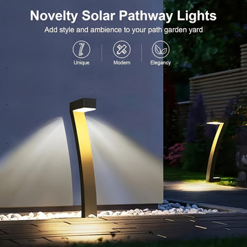 Luces Solares Exteriores, 4 Piezas de Iluminación Solar Decorativa Impermeable con Función Automática de Encendido/Apagado y Duración de 12 Horas para Senderos, Patios y Entradas
