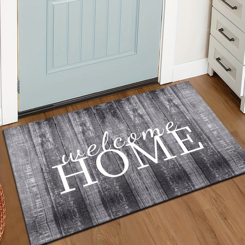 Alfombra de bienvenida rectangular impresa, 1 unidad, de poliéster, antideslizante para interior/exterior, ideal para sala, dormitorio, cocina, baño, patio, decoración del hogar y exterior
