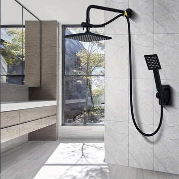 Un conjunto de cabezal de ducha de alto flujo ABS, cabezal de ducha de mano dos en uno, manguera extendida, cabezal de ducha distribuidor de agua de tres vías, cabezal de ducha, accesorios de ducha, decoración de regalo de Navidad/Halloween