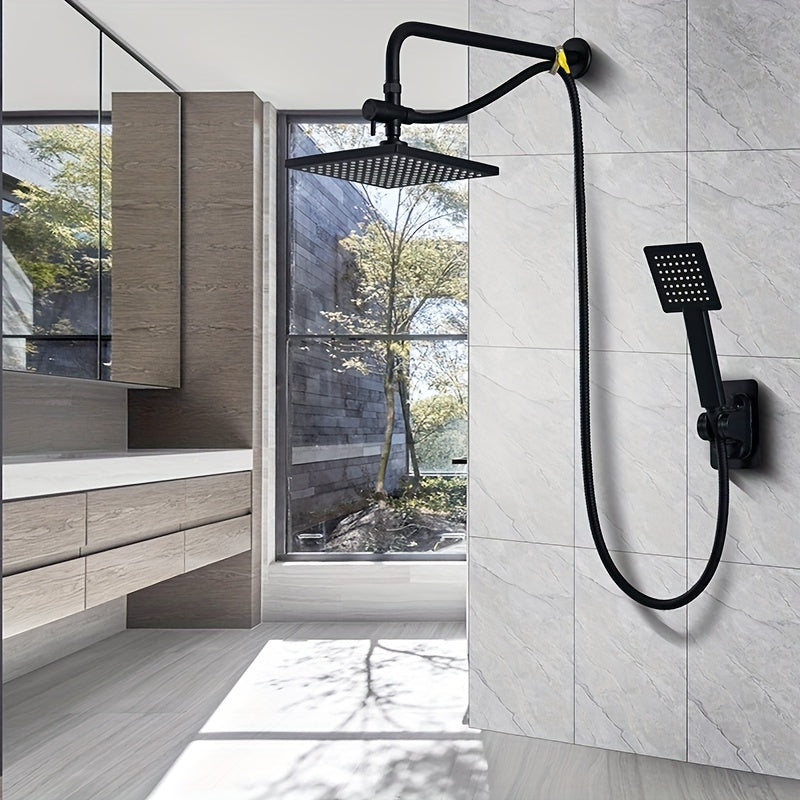 Un conjunto de cabezal de ducha de alto flujo ABS, cabezal de ducha de mano dos en uno, manguera extendida, cabezal de ducha distribuidor de agua de tres vías, cabezal de ducha, accesorios de ducha, decoración de regalo de Navidad/Halloween