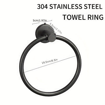 1pc Anillos De Toalla De Acero Inoxidable, Anillo De Toalla Redondo Para Baño Cocina, Toallero Montado En La Pared Barra De Toalla