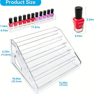 Organizador Acrílico Multifuncional, Adecuado para Esmalte de Uñas, Cosméticos, Gafas de Moda y Aceites Esenciales - Fácil Instalación, Soporte Duradero con Superficie Pulida
