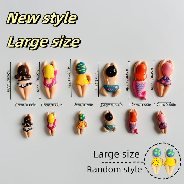 6 Piezas de Imanes Grandes para Nevera con Diseño de Mujer Nadando, Decoración Magnética para Lavavajillas, Adhesivos Lindos de Playa y Verano, Accesorios para Cocina y Pizarra Blanca, Decoración del Hogar, Pegatinas Yongcheng