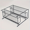 Estante de Almacenamiento de Metal Negro de 2 Niveles - Librero Versátil para Oficina y Estudio, No Requiere Montaje