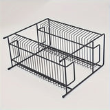 Estante de Almacenamiento de Metal Negro de 2 Niveles - Librero Versátil para Oficina y Estudio, No Requiere Montaje