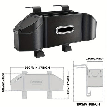 Organizador Universal de Resina ABS para Asiento Trasero de Coche de 1 Pieza con Caja de Almacenamiento Multifuncional para Interior de Auto, Porta Pañuelos y Ganchos para Acceso del Lado del Conductor y del Pasajero