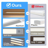 1 luz LED recargable con sensor de movimiento magnético – Iluminación inalámbrica para gabinetes con brillo ajustable, alimentada por USB, ideal para cocina, clóset, armario y más