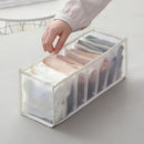 Caja Organizadora de Ropa Interior y Calcetines de 7 Compartimentos para Ahorrar Espacio - Solución de Almacenamiento Multifuncional para Cajones, Adecuada para el Hogar, Dormitorio, Residencia Universitaria