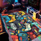 Alfombrilla de Área para Controlador de Juegos de 1 Pieza para Dormitorio de Niños - Diseño Vívido de Videojuego, Material Suave de Franela, Ligera y Lavable a Máquina, Ideal para Configuración de Deportes Electrónicos, Alfombra de Puerta, Cocina o Sala