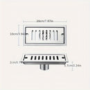 1 Pieza, Desagüe De Piso De Forma Alargada, Filtro De Acero Inoxidable Engrosado De Gran Desplazamiento, Desagüe De Piso A Prueba De Olores, Para Sala De Ducha De Hotel, Accesorios De Baño