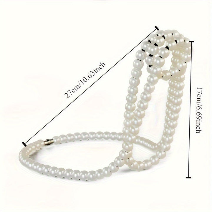 Elegante Collar de Perlas con Estante Flotante para Vino - Decoración de Mesa de Hierro para Hogar, Bar y Restaurante